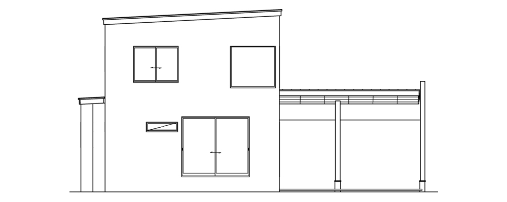 立面プラン-東側と北側